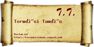 Tormási Tamás névjegykártya